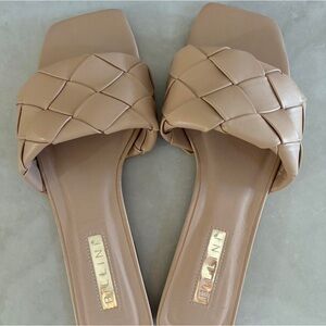 Brand New Billini Woven Slide Sandals. Felix Nude Open Slip On Casual